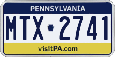 PA license plate MTX2741