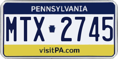 PA license plate MTX2745