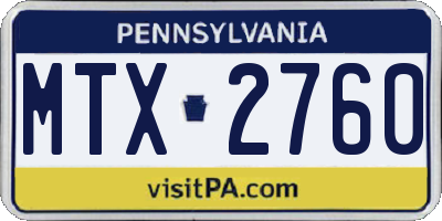 PA license plate MTX2760