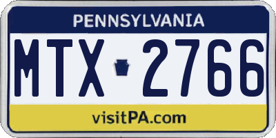 PA license plate MTX2766