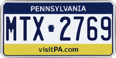 PA license plate MTX2769