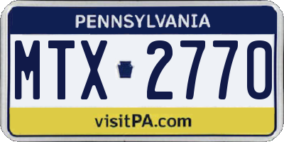 PA license plate MTX2770