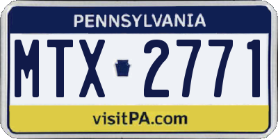 PA license plate MTX2771