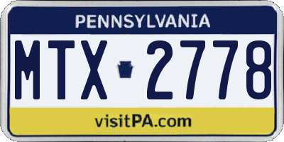 PA license plate MTX2778