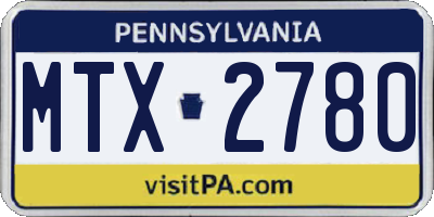 PA license plate MTX2780