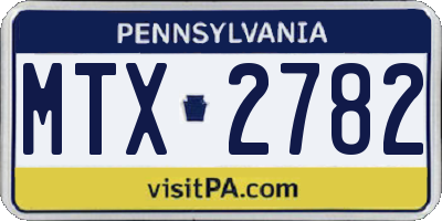 PA license plate MTX2782