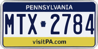 PA license plate MTX2784