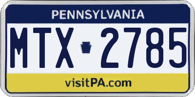 PA license plate MTX2785