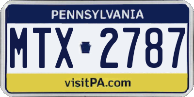 PA license plate MTX2787