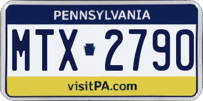 PA license plate MTX2790