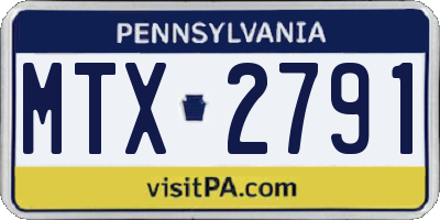 PA license plate MTX2791