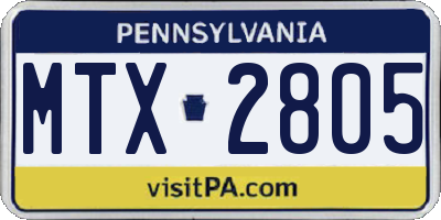 PA license plate MTX2805