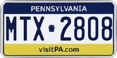 PA license plate MTX2808