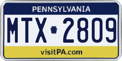 PA license plate MTX2809