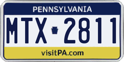 PA license plate MTX2811