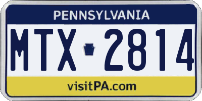 PA license plate MTX2814