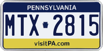 PA license plate MTX2815