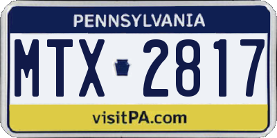 PA license plate MTX2817
