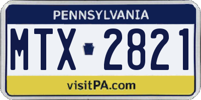 PA license plate MTX2821