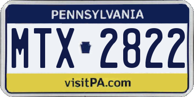 PA license plate MTX2822