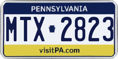 PA license plate MTX2823