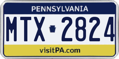 PA license plate MTX2824