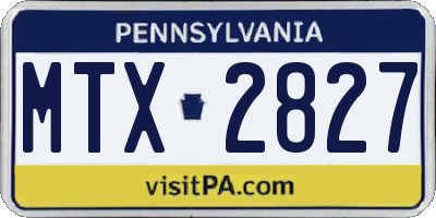 PA license plate MTX2827