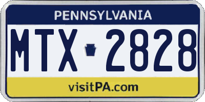 PA license plate MTX2828