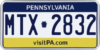 PA license plate MTX2832