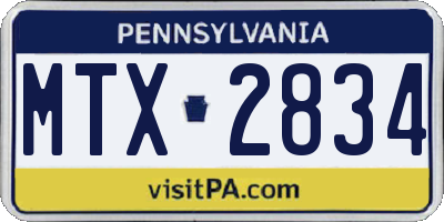 PA license plate MTX2834