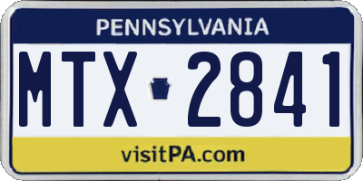 PA license plate MTX2841