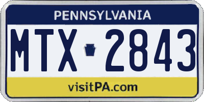 PA license plate MTX2843