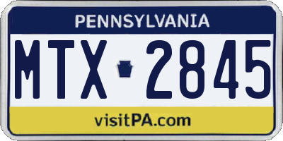 PA license plate MTX2845
