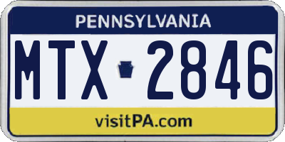 PA license plate MTX2846