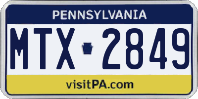 PA license plate MTX2849