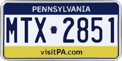 PA license plate MTX2851