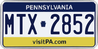 PA license plate MTX2852