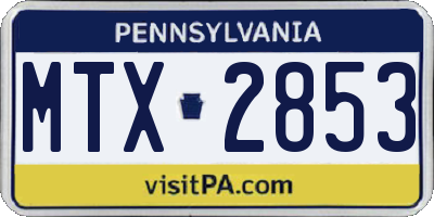 PA license plate MTX2853