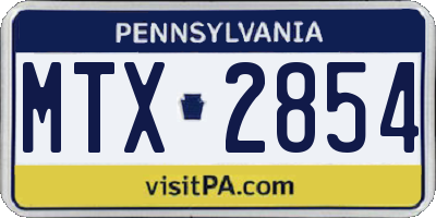 PA license plate MTX2854