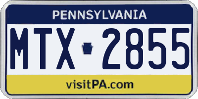 PA license plate MTX2855