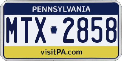 PA license plate MTX2858