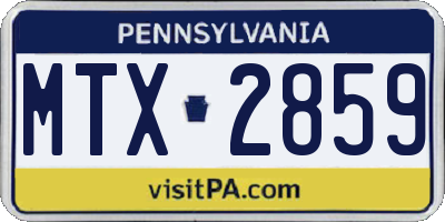 PA license plate MTX2859