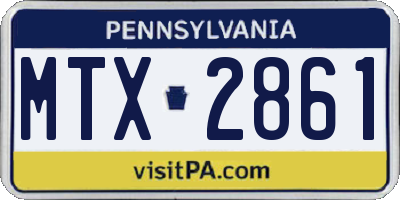 PA license plate MTX2861