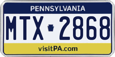 PA license plate MTX2868