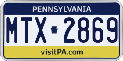 PA license plate MTX2869