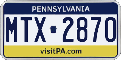 PA license plate MTX2870