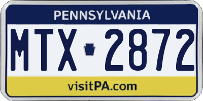 PA license plate MTX2872