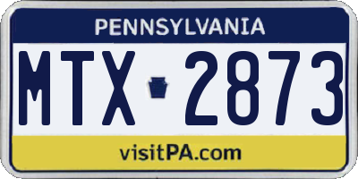 PA license plate MTX2873