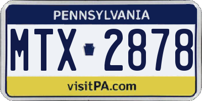 PA license plate MTX2878