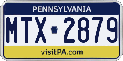 PA license plate MTX2879